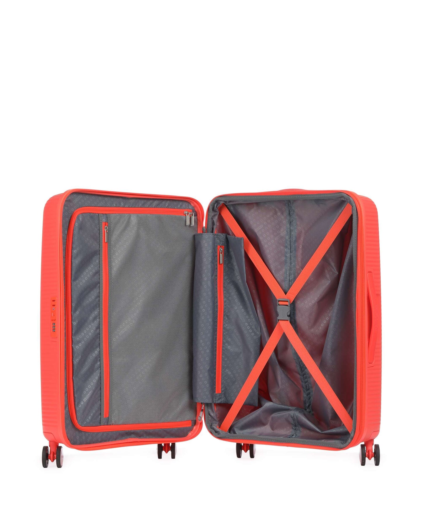 American Tourister Soundbox 4-Rollen Trolley neon orange