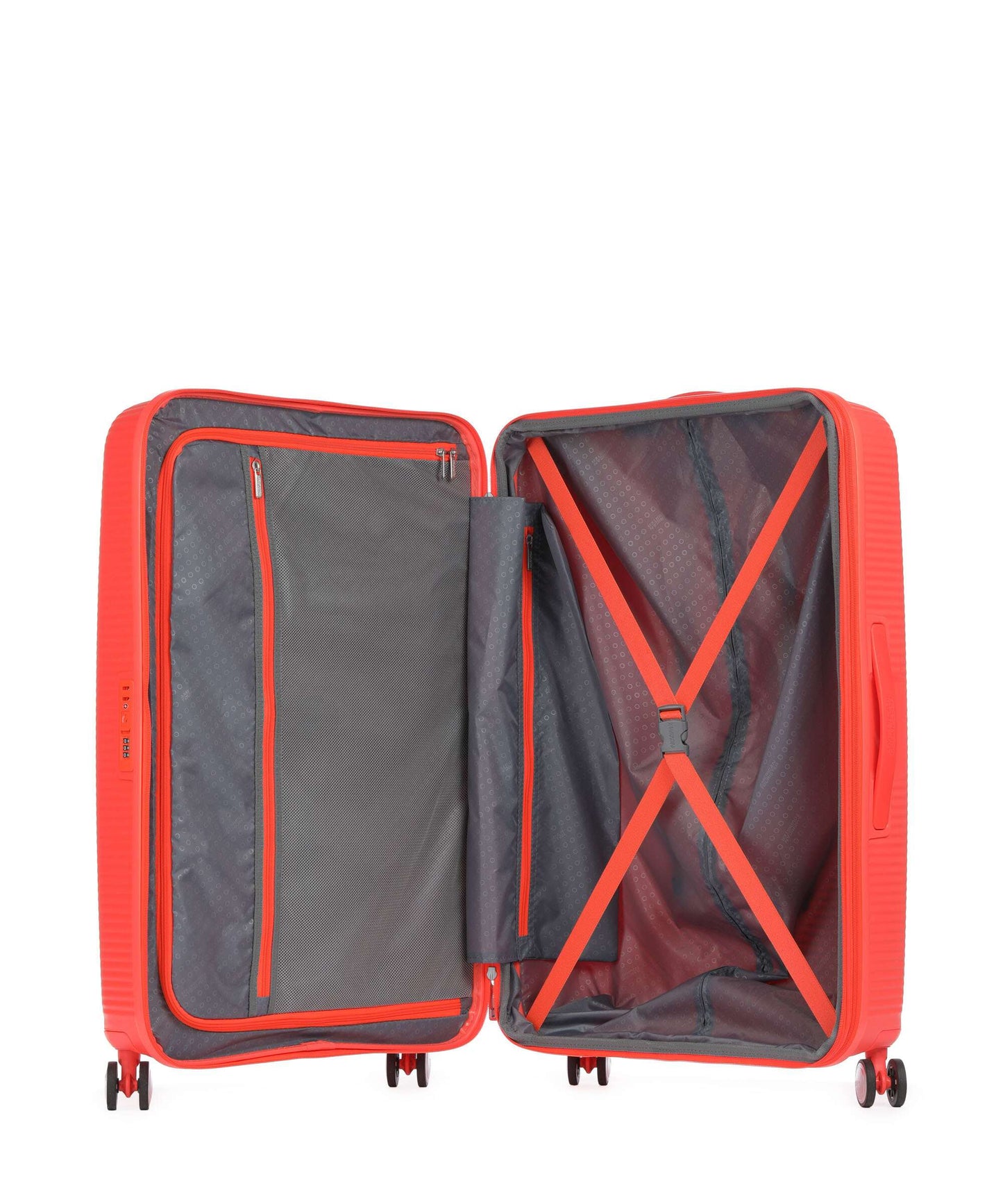 American Tourister Soundbox 4-Rollen Trolley neon orange