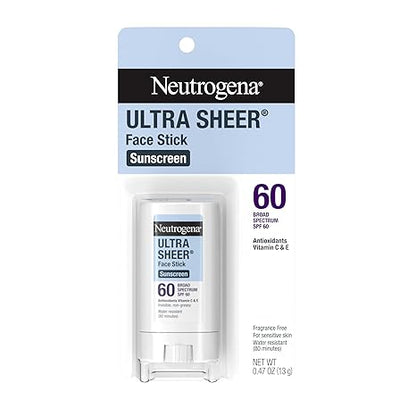 Neutrogena Ultra Sheer Stick Sunscreen for Face SPF 60, 0.47 fl. oz.