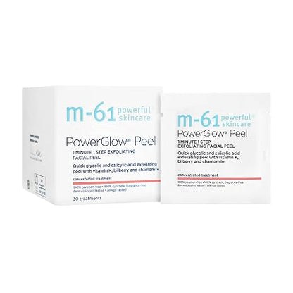 m-61 PowerGlow Peel, 30 Treatments | Exfoliating Facial Peel, Glycolic & Salicylic Acid, 1 Minute, 1 Step
