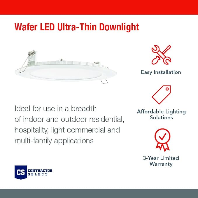 Juno WF4 SWW5 90CRI BN M6 Round LED Wafer Downlight, 120 Volts
