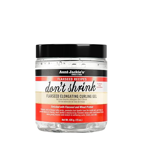 Aunt Jackie's Flaxseed Recipes Don't Shrink Elongating Hair Curling Gel for Natural Curls, 15 fl. oz.