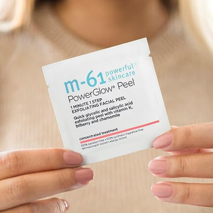 m-61 PowerGlow Peel, 30 Treatments | Exfoliating Facial Peel, Glycolic & Salicylic Acid, 1 Minute, 1 Step