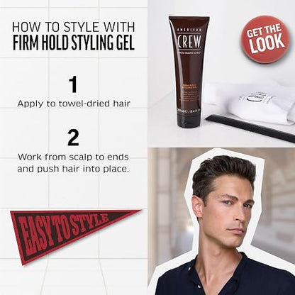 American Crew Men's Hair Styling Gel, Firm Hold, Non-Flaking, 33.8 fl. oz.