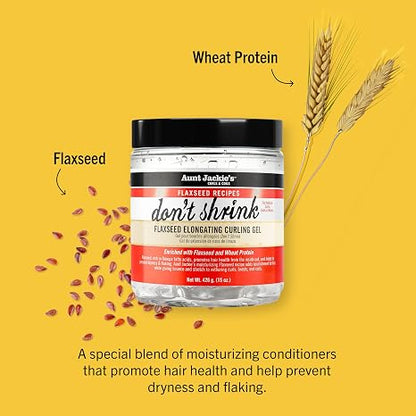 Aunt Jackie's Flaxseed Recipes Don't Shrink Elongating Hair Curling Gel for Natural Curls, 15 fl. oz.