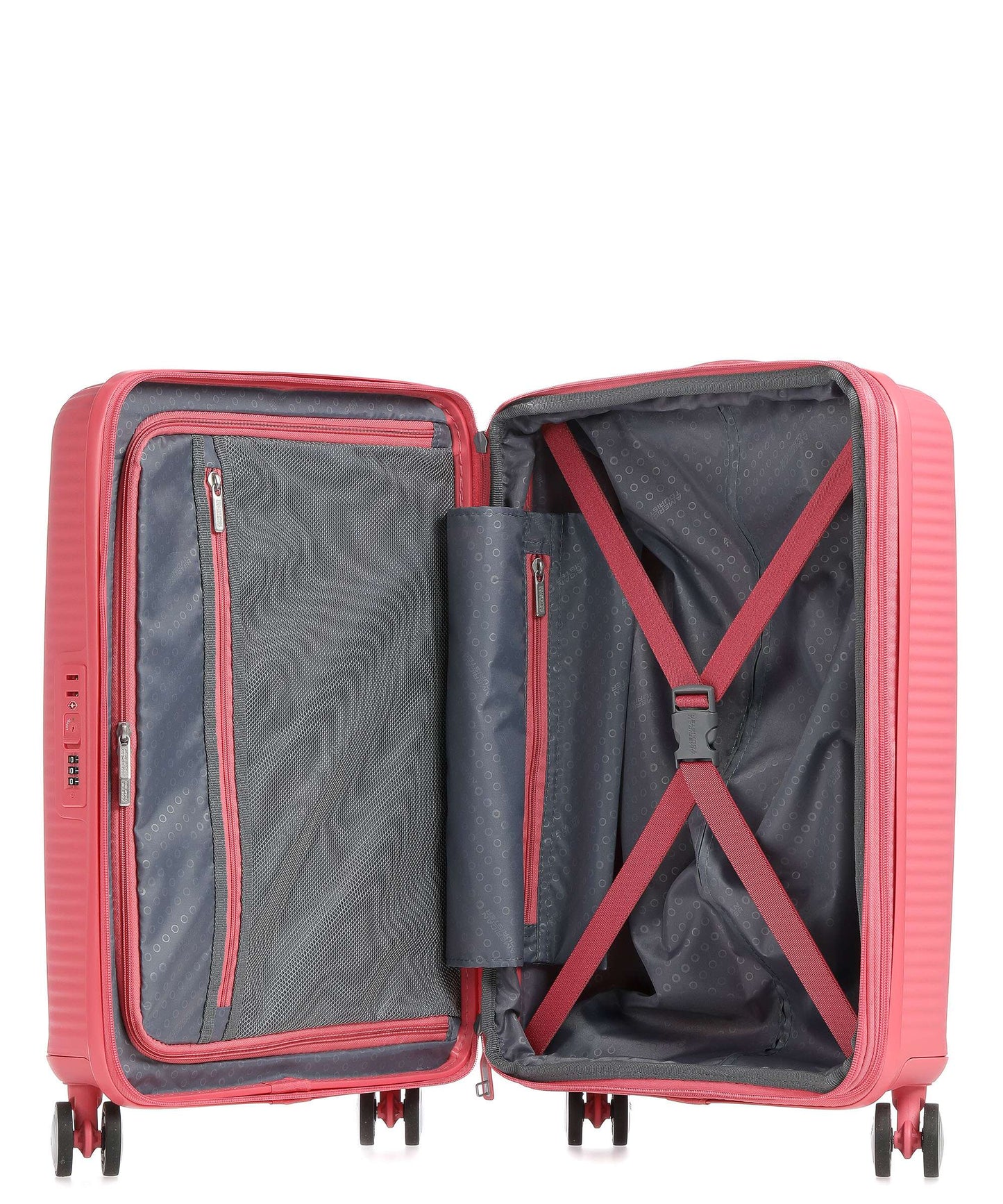American Tourister Soundbox 4-Rollen Trolley sun kissed coral