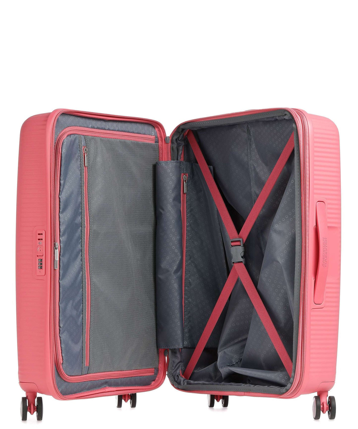 American Tourister Soundbox 4-Rollen Trolley sun kissed coral
