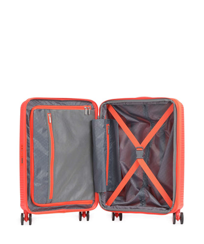American Tourister Soundbox 4-Rollen Trolley neon orange