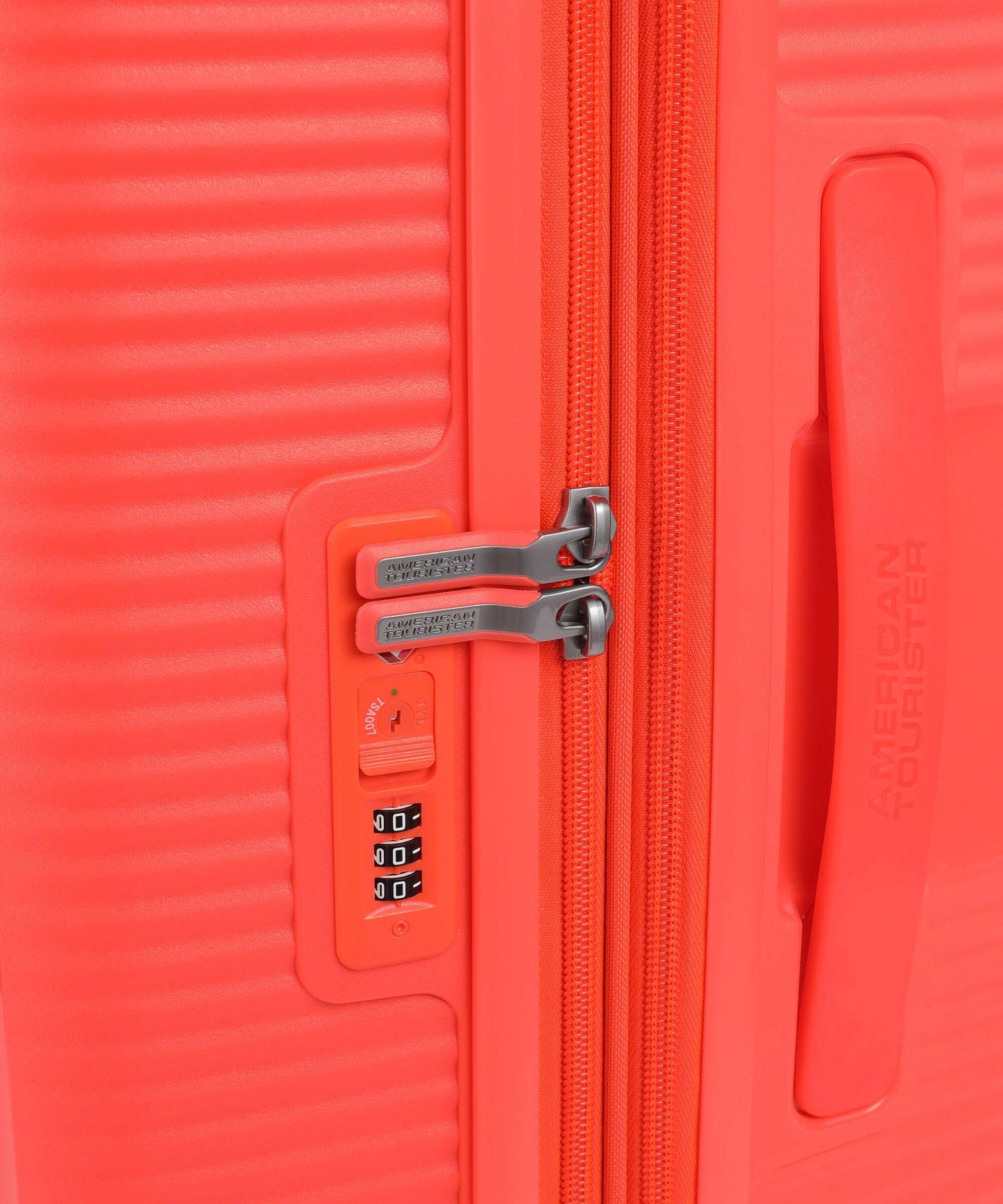 American Tourister Soundbox 4-Rollen Trolley neon orange