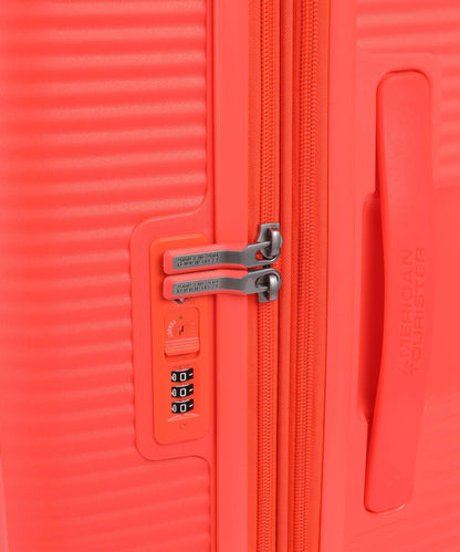 American Tourister Soundbox 4-Rollen Trolley neon orange