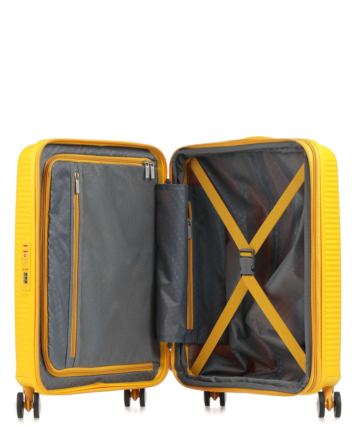 American Tourister Soundbox 4-Rollen Trolley golden yellow