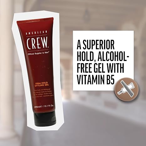 American Crew Men's Hair Styling Gel, Firm Hold, Non-Flaking, 33.8 fl. oz.