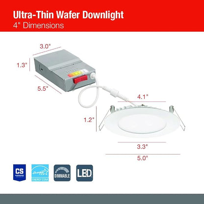 Juno WF4 SWW5 90CRI BN M6 Round LED Wafer Downlight, 120 Volts