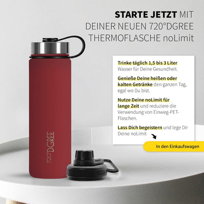 noLimit | Isolier Trinkflasche aus Edelstahl inkl. Sportdeckel