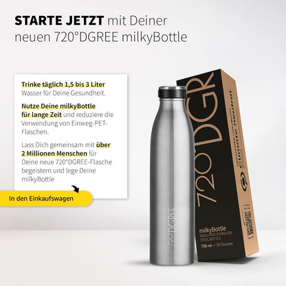 milkyBottle | Elegante & stylische Isolierflasche aus Edelstahl