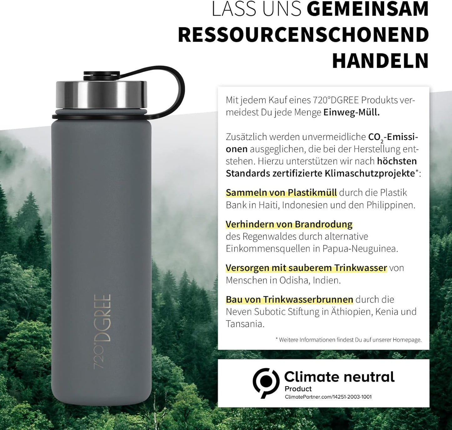 noLimit | Isolier Trinkflasche aus Edelstahl inkl. Sportdeckel