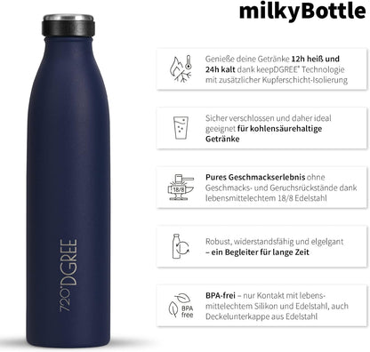 milkyBottle | Elegante & stylische Isolierflasche aus Edelstahl