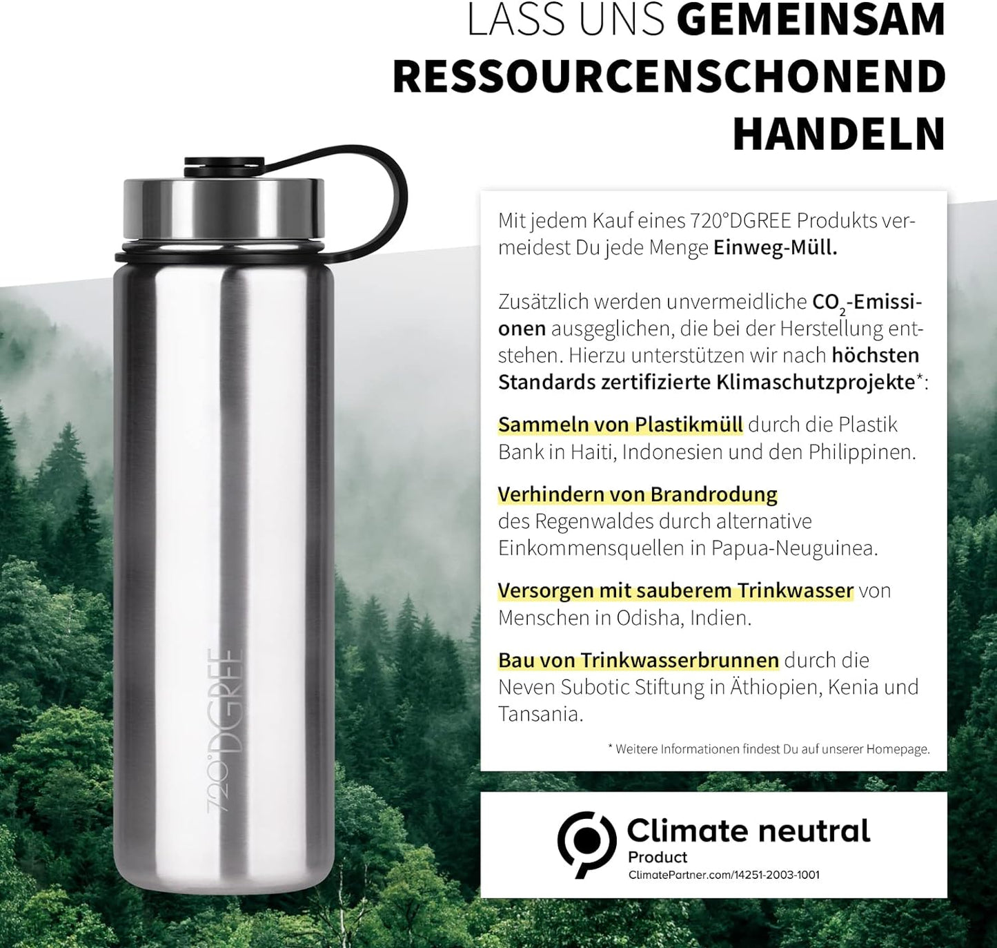 noLimit | Isolier Trinkflasche aus Edelstahl inkl. Sportdeckel