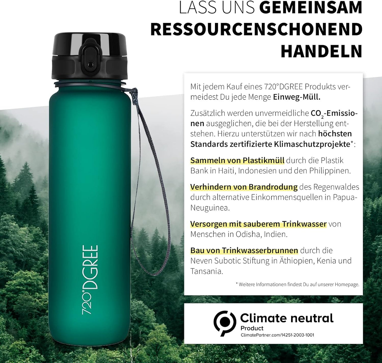 uberBottle Trinkflasche | softTouch Fruchtbehälter