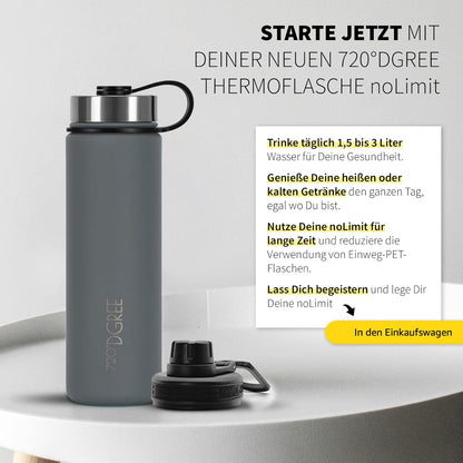 noLimit | Isolier Trinkflasche aus Edelstahl inkl. Sportdeckel