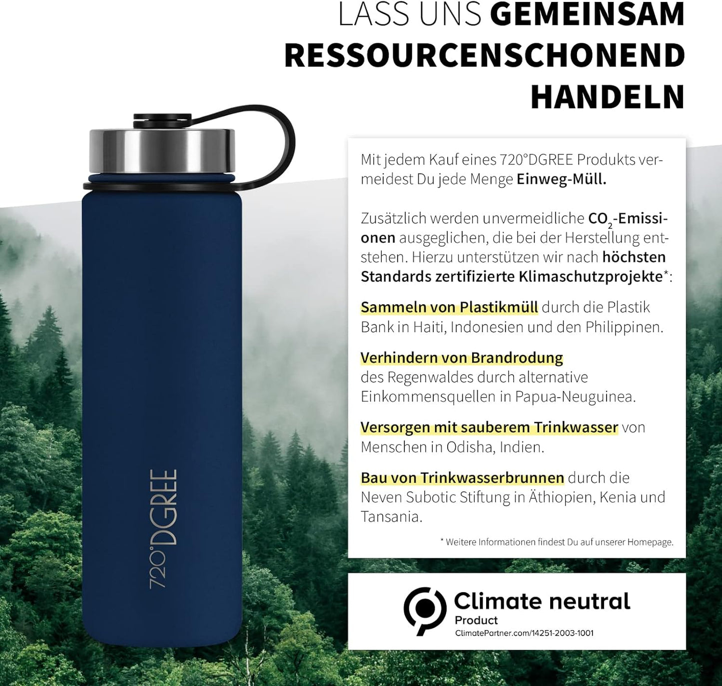 noLimit | Isolier Trinkflasche aus Edelstahl inkl. Sportdeckel