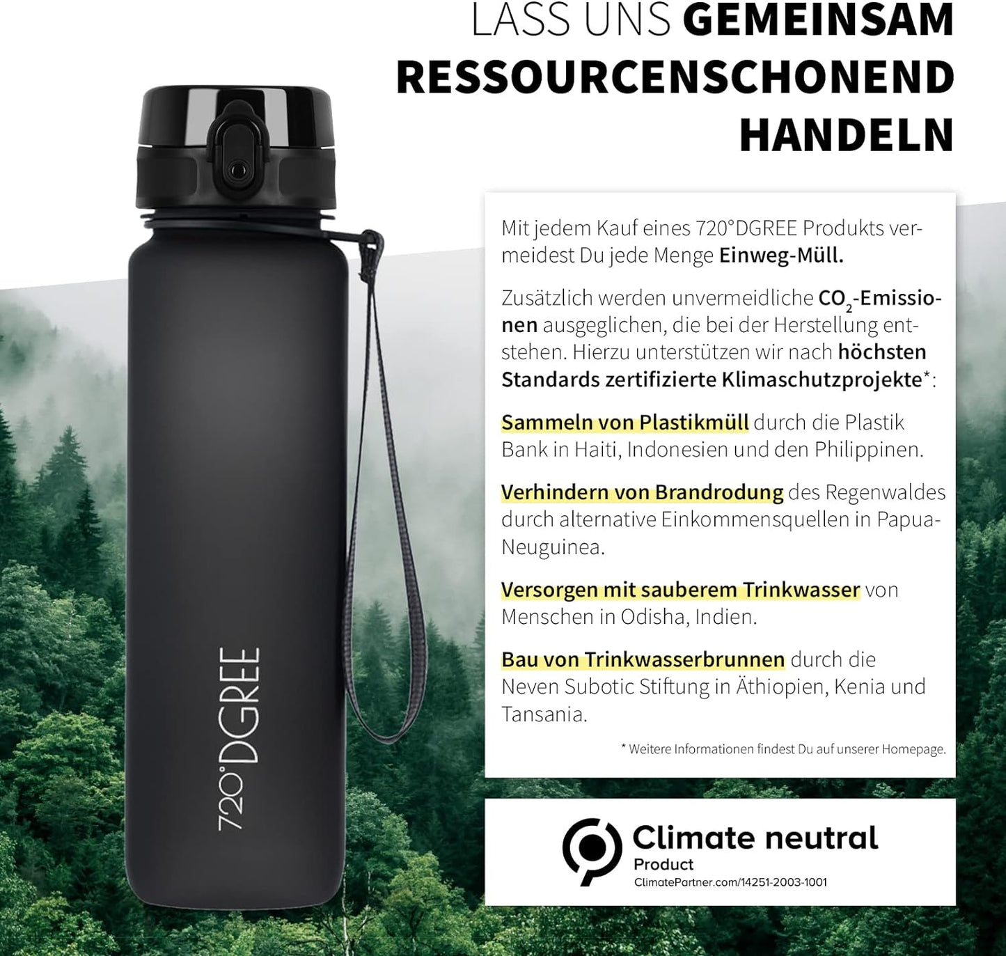 uberBottle Trinkflasche | softTouch Fruchtbehälter