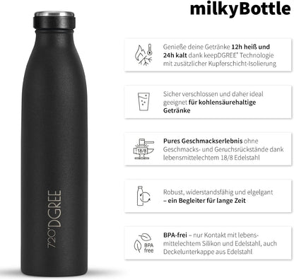 milkyBottle | Elegante & stylische Isolierflasche aus Edelstahl