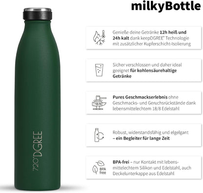 milkyBottle | Elegante & stylische Isolierflasche aus Edelstahl