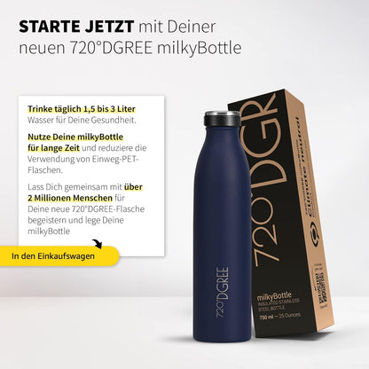 milkyBottle | Elegante & stylische Isolierflasche aus Edelstahl