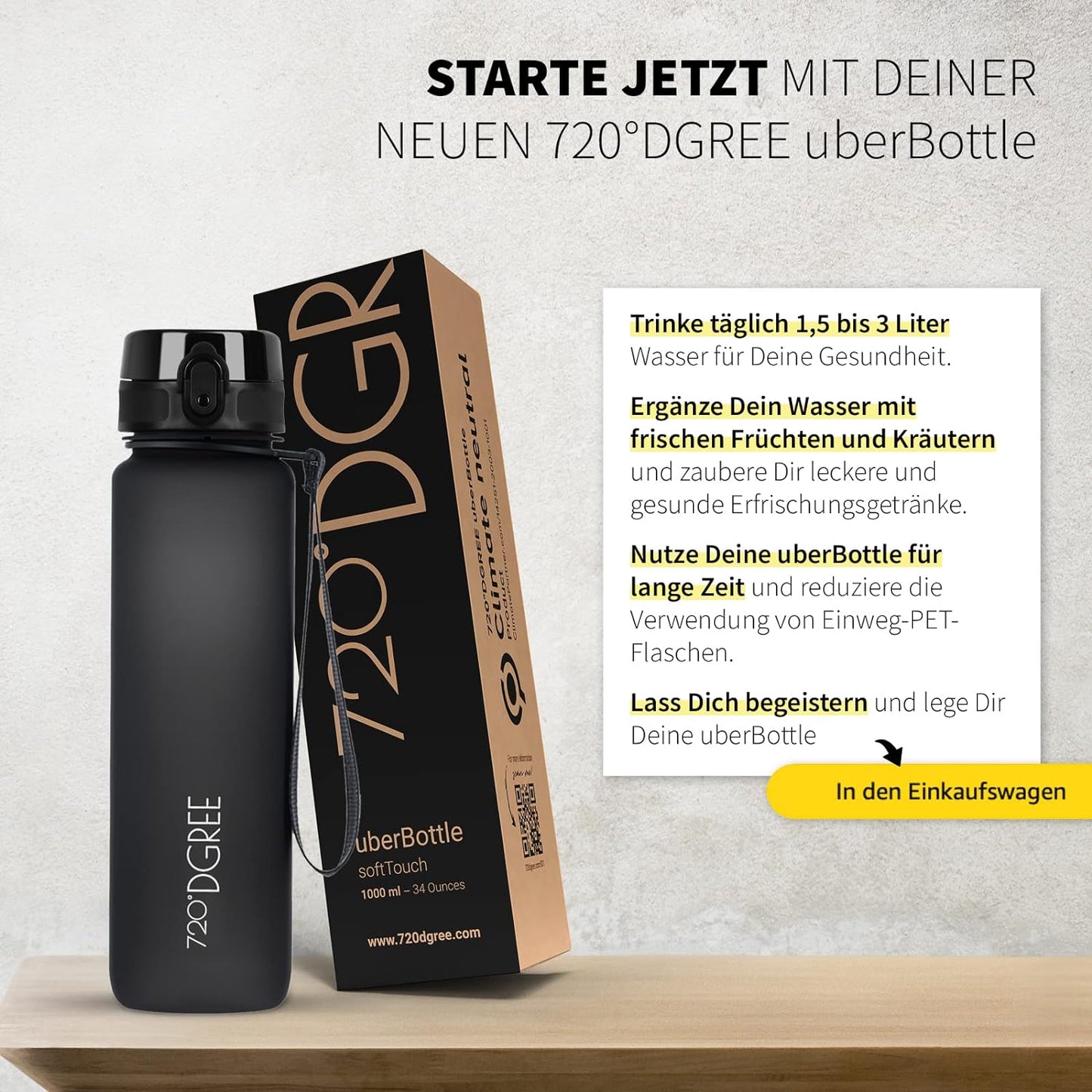 uberBottle Trinkflasche | softTouch Sieb