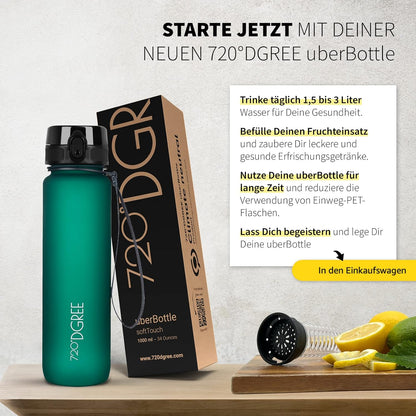 uberBottle Trinkflasche | softTouch Fruchtbehälter
