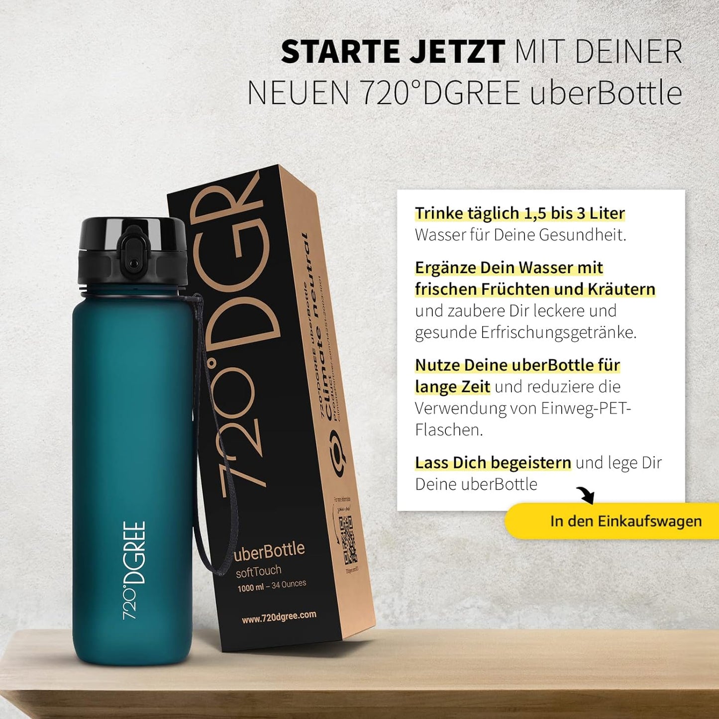 uberBottle Trinkflasche | softTouch Sieb