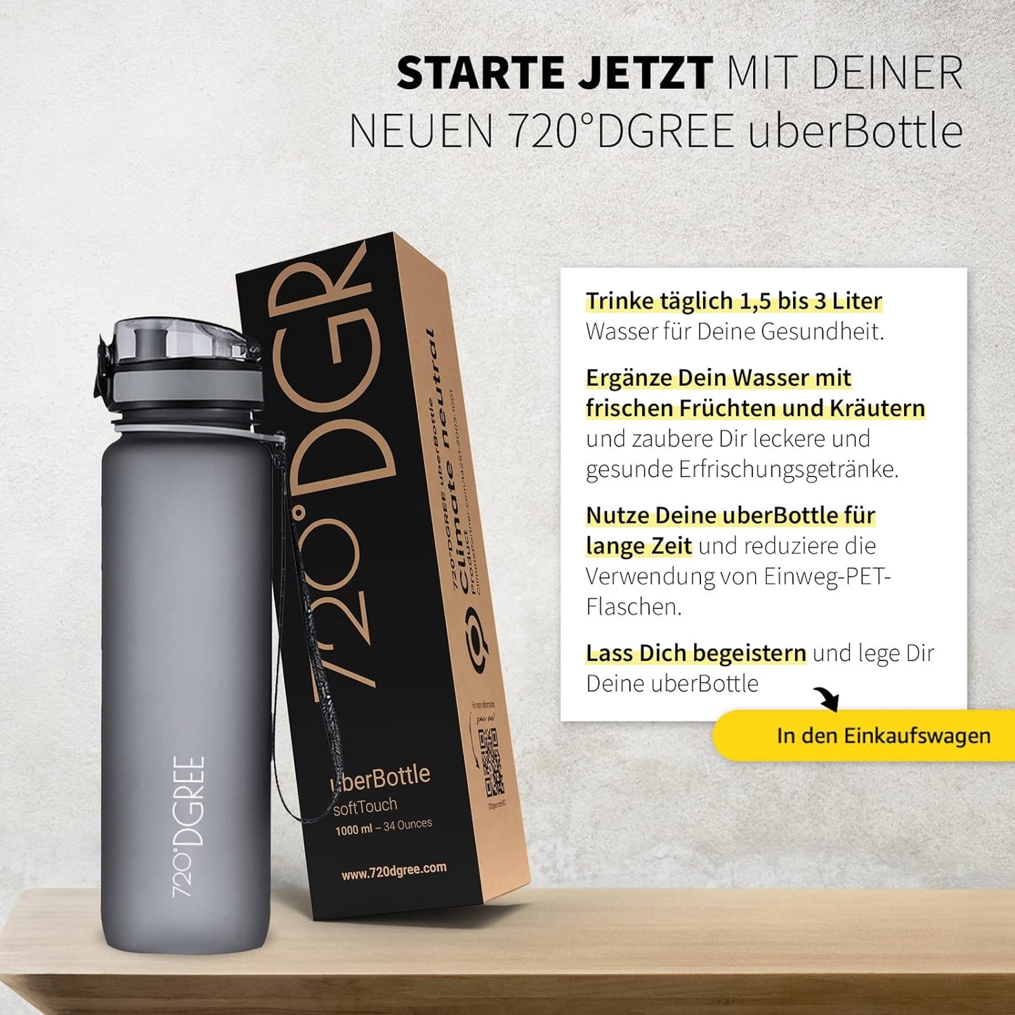 uberBottle Trinkflasche | softTouch Sieb