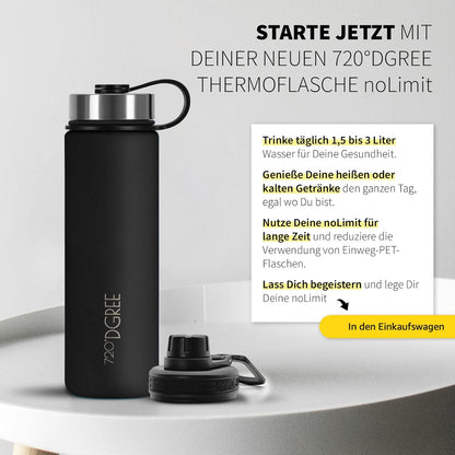 noLimit | Isolier Trinkflasche aus Edelstahl inkl. Sportdeckel