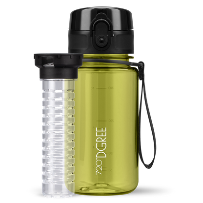 uberBottle Trinkflasche | crystalClear Fruchtbehälter - 350ml