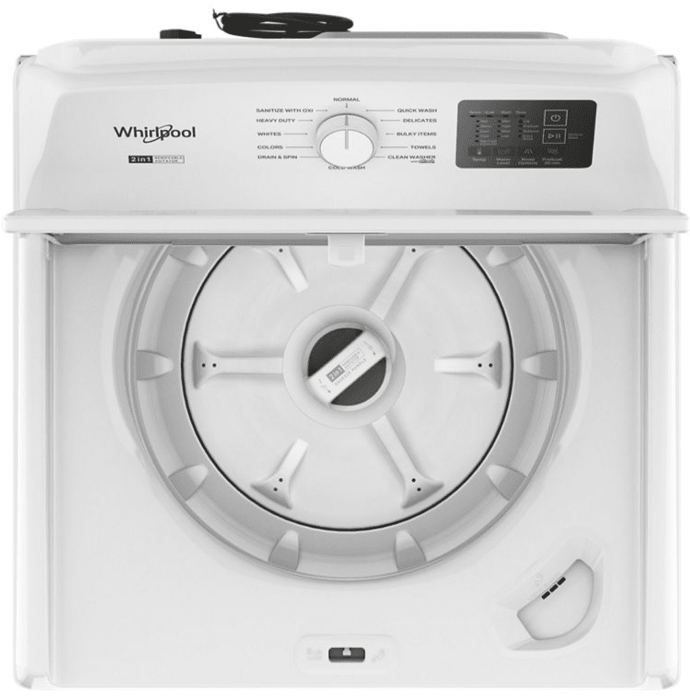 Whirlpool WTW4107SW 4.2 – 4.3 Cu. Ft Top Load Washer with 2-in-1 Removable Agitator, White - Image 6