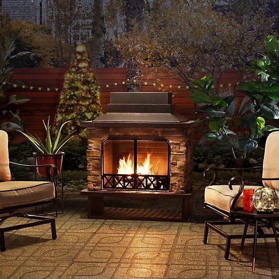 Sunjoy Canyon Wood-Burning Fireplace, Heats 2.14 sq. ft. - Image 5