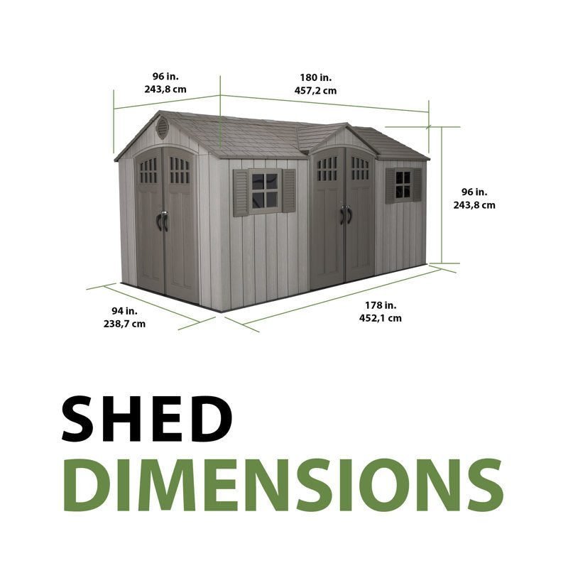 15 Ft. x 8 Ft. High-Density Polyethylene (Plastic) Steel Reinforced Outdoor Storage Shed - Image 7