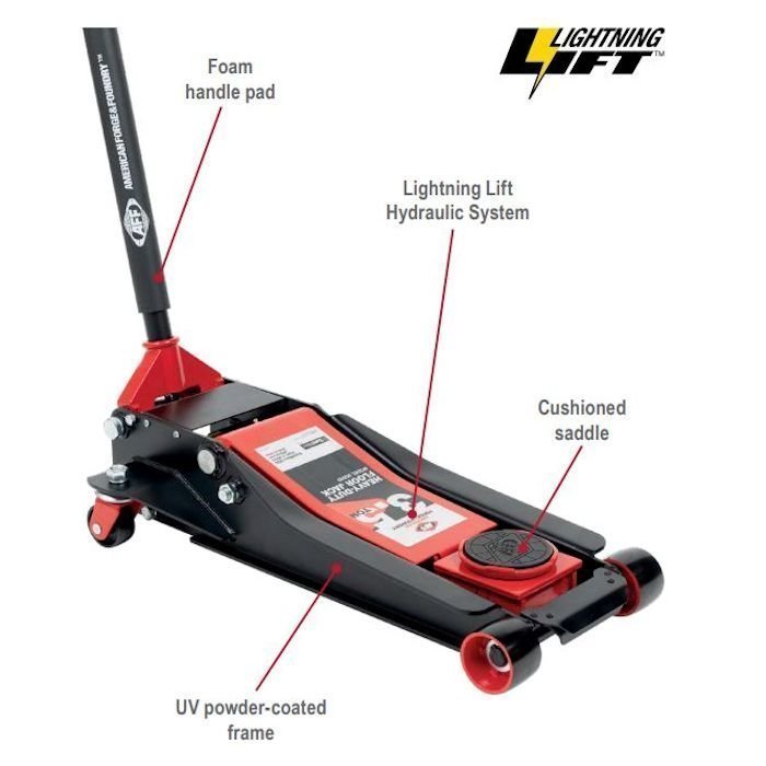 AFF 3.5 Ton Lightning Lift Floor Jack with Two-Piece Handle - Image 3