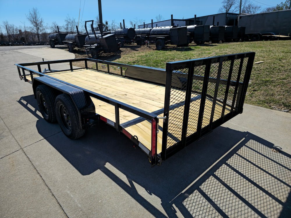 6’4″ x 16 Utility Trailer Double Axle Dovetail With Gate Powder Coated (2) 3500lb Axles - Image 3