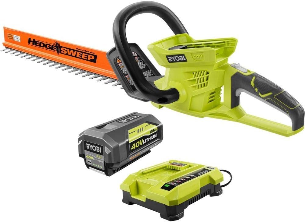 Ryobi 40-Volt Cordless Hedge Trimmer 24″ includes Lithium-Ion Battery plus Charger
