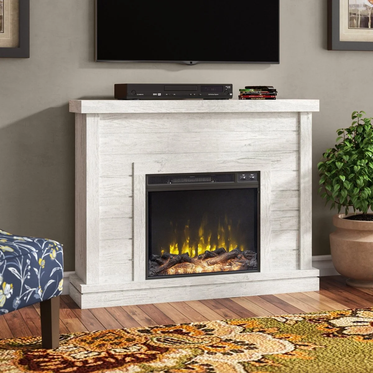 Alaya Wall Mounted Electric Fireplace Sand & Stable Finish - Image 2
