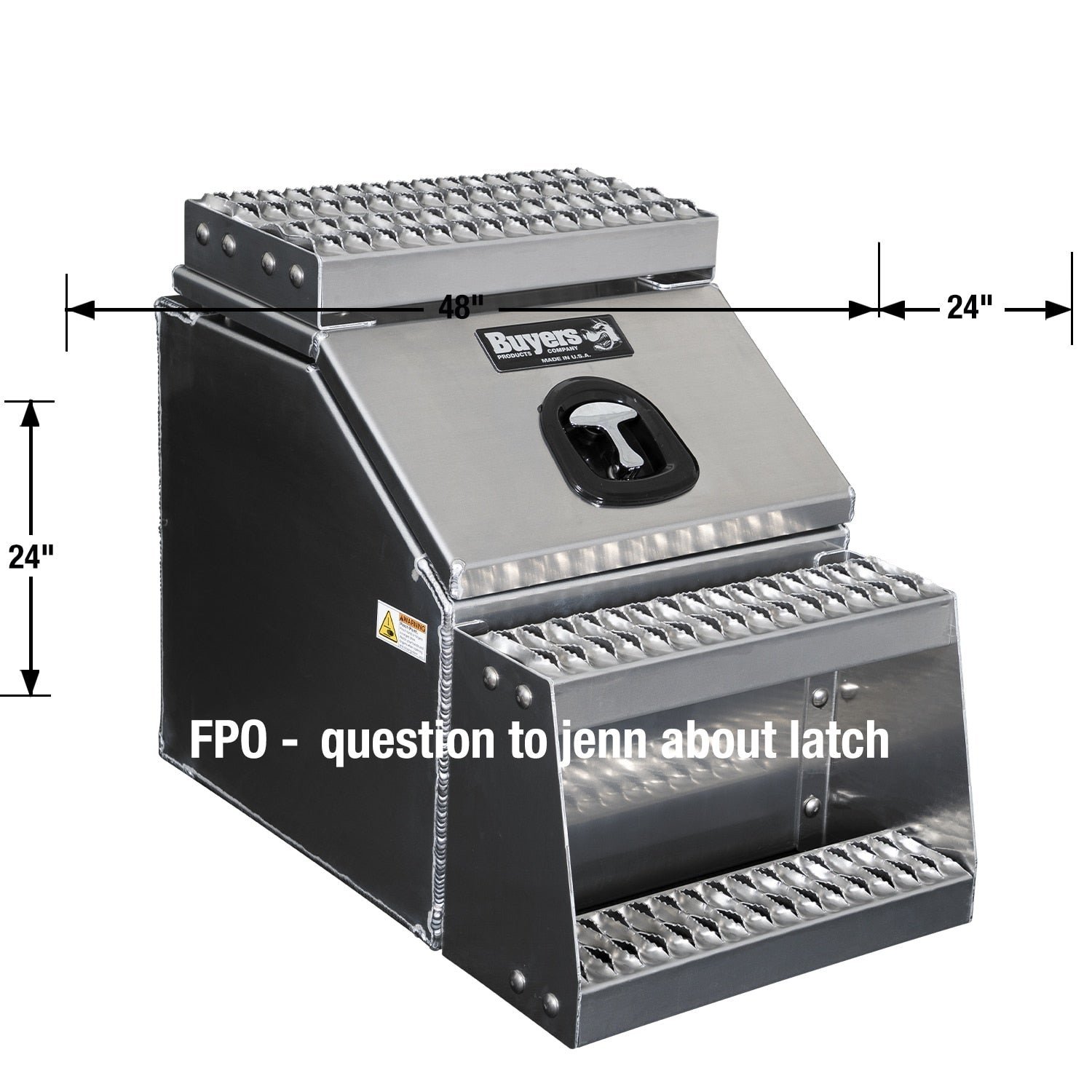 Buyers Products 28-in x 24-in x 18-in Smooth Aluminum Step Box Truck Tool Box 1705281 - Image 8