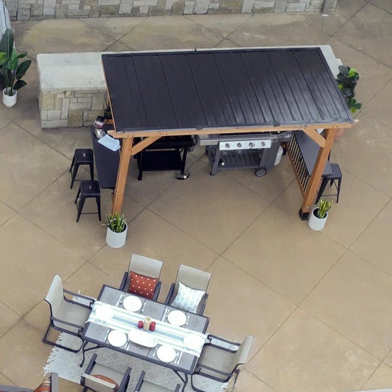 Saxony Xl 13 Ft. W X 6.5 Ft. D Solid Wood Grill Gazebo - Image 11