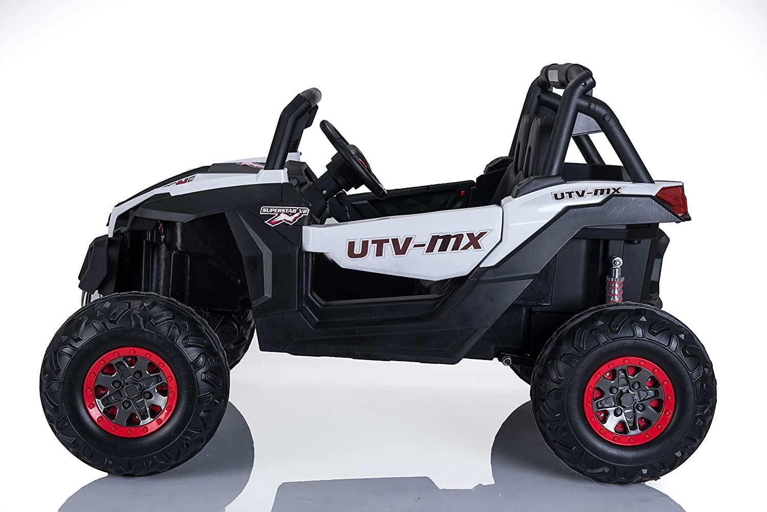 Best Ride On Cars Lightning UTV with 4 Motors-12V-White - Image 3