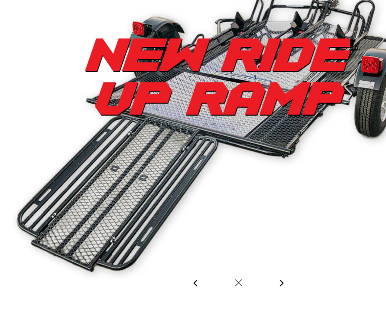 Stand, Store or Roll Ride-Up 3-Rail Motorcycle Trailer - Image 4