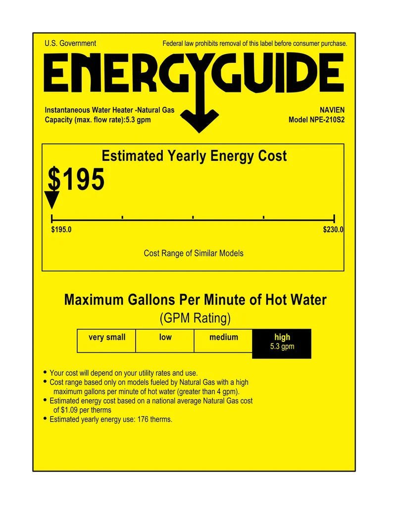 Navien NPE-210S2 High efficiency Condensing Tankless Water Heater - Image 2