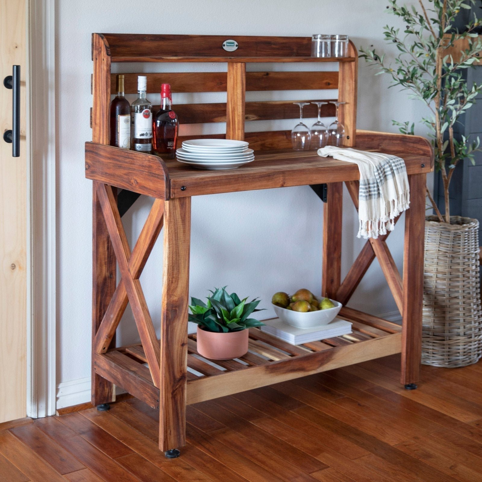 Potting Table/Bench/Serving Bar β Acacia Wood - Image 4