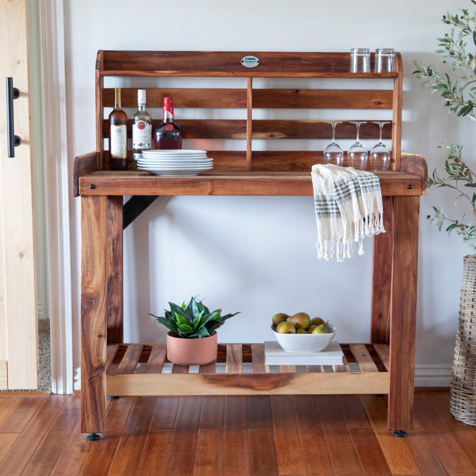 Potting Table/Bench/Serving Bar β Acacia Wood - Image 11