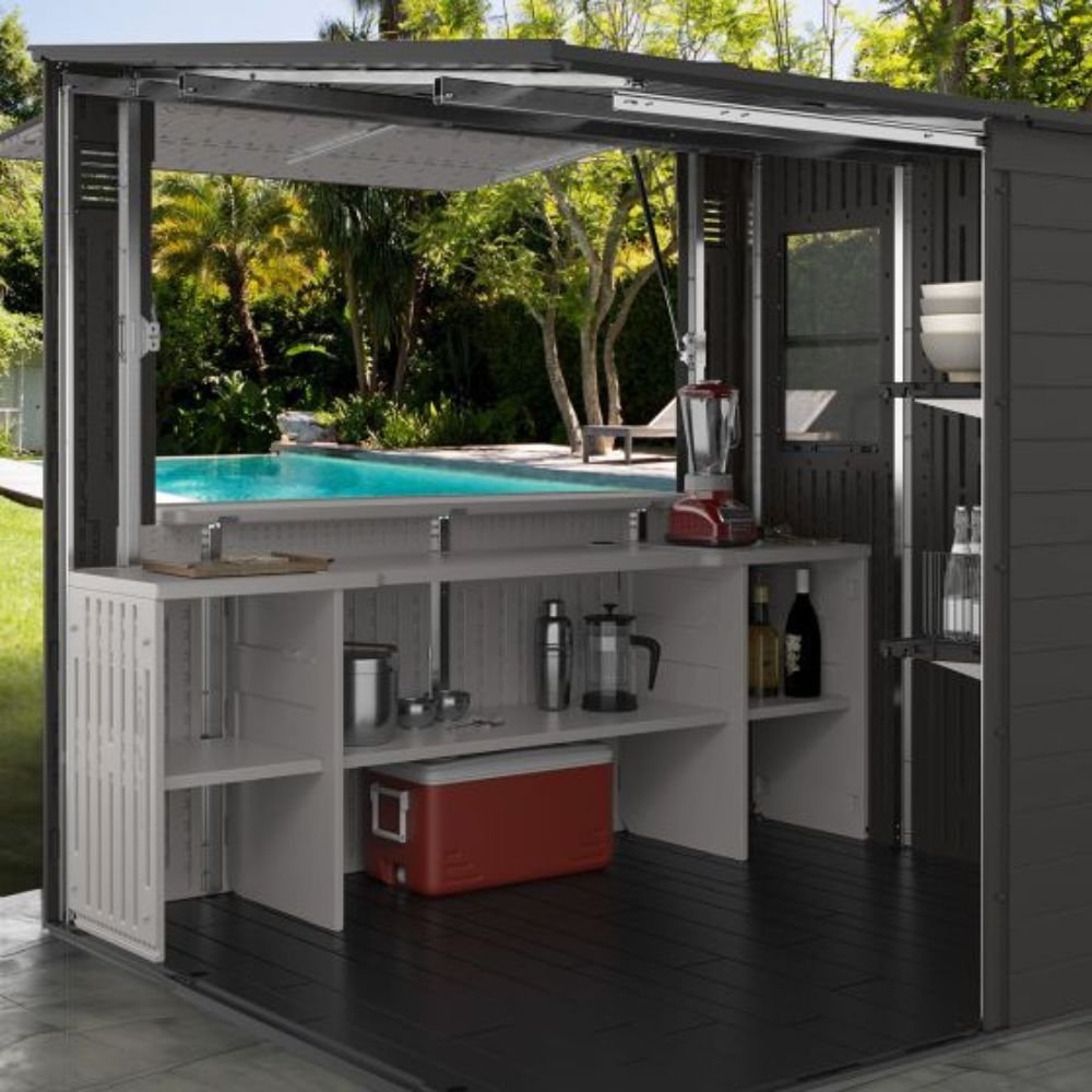 Suncast 8 ft. x 7 ft. Cabana Entertainment Shed BMCB8730T - Image 11